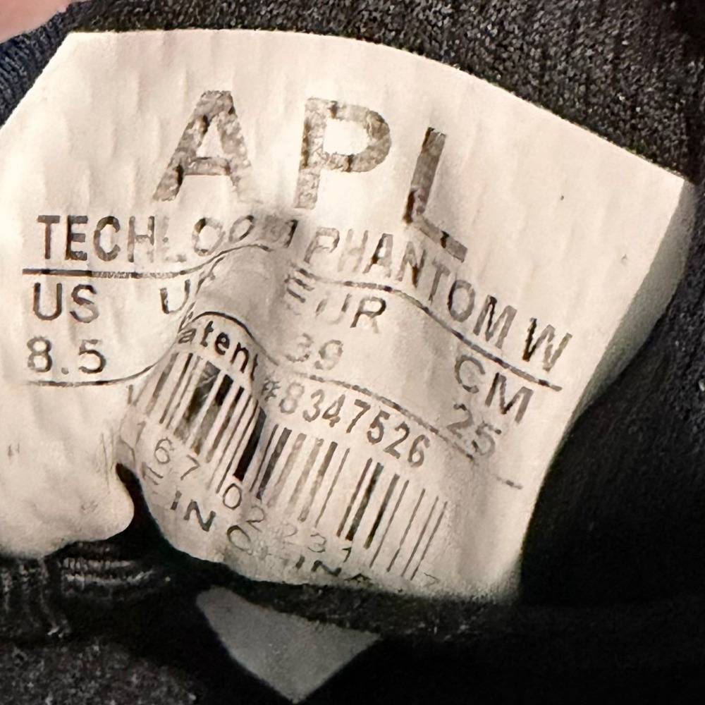 APL TechLoom Phantom Women 8.5 Running Shoes Black White Heathered Knit Sneakers - Picture 5 of 8